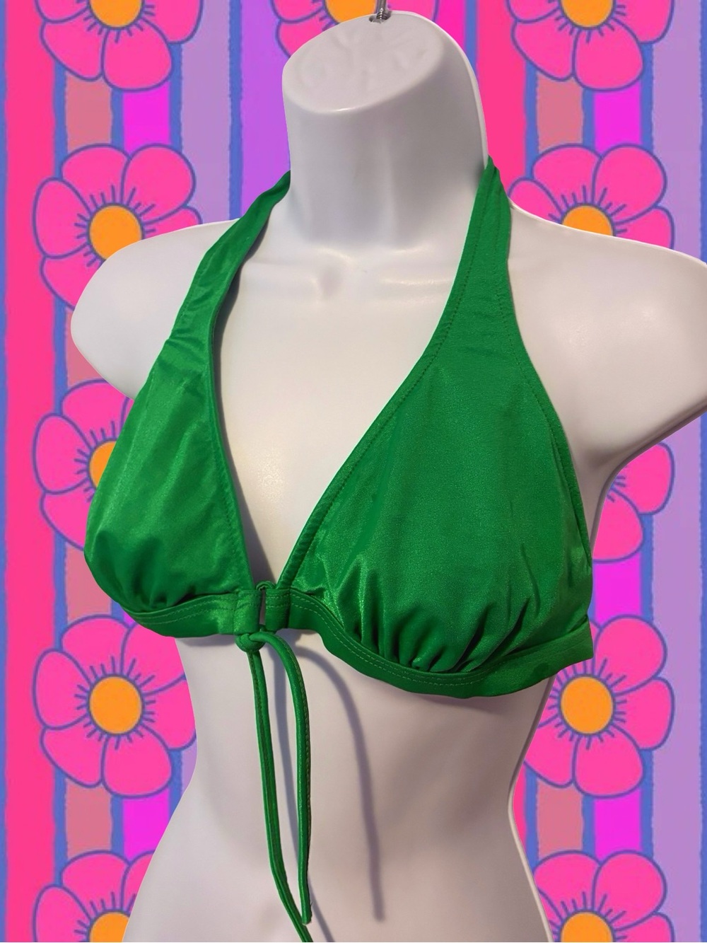 Sears 80s Green Bikini Top - D Cup